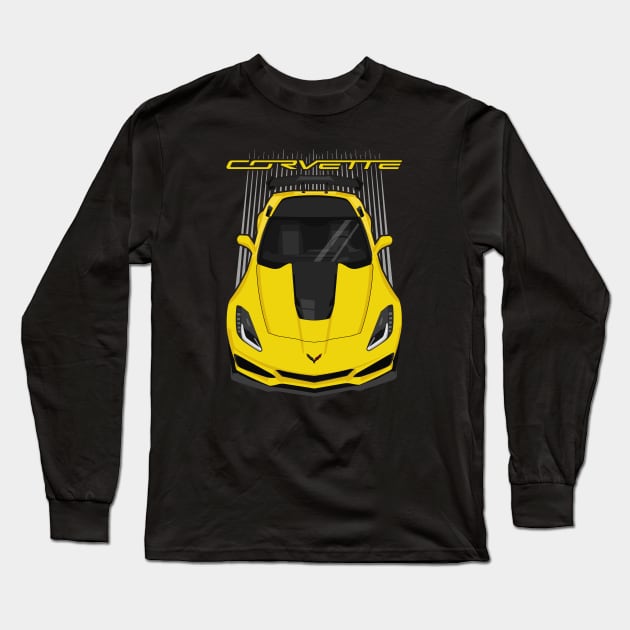 Corvette C7 ZR1 - Yellow Long Sleeve T-Shirt by V8social